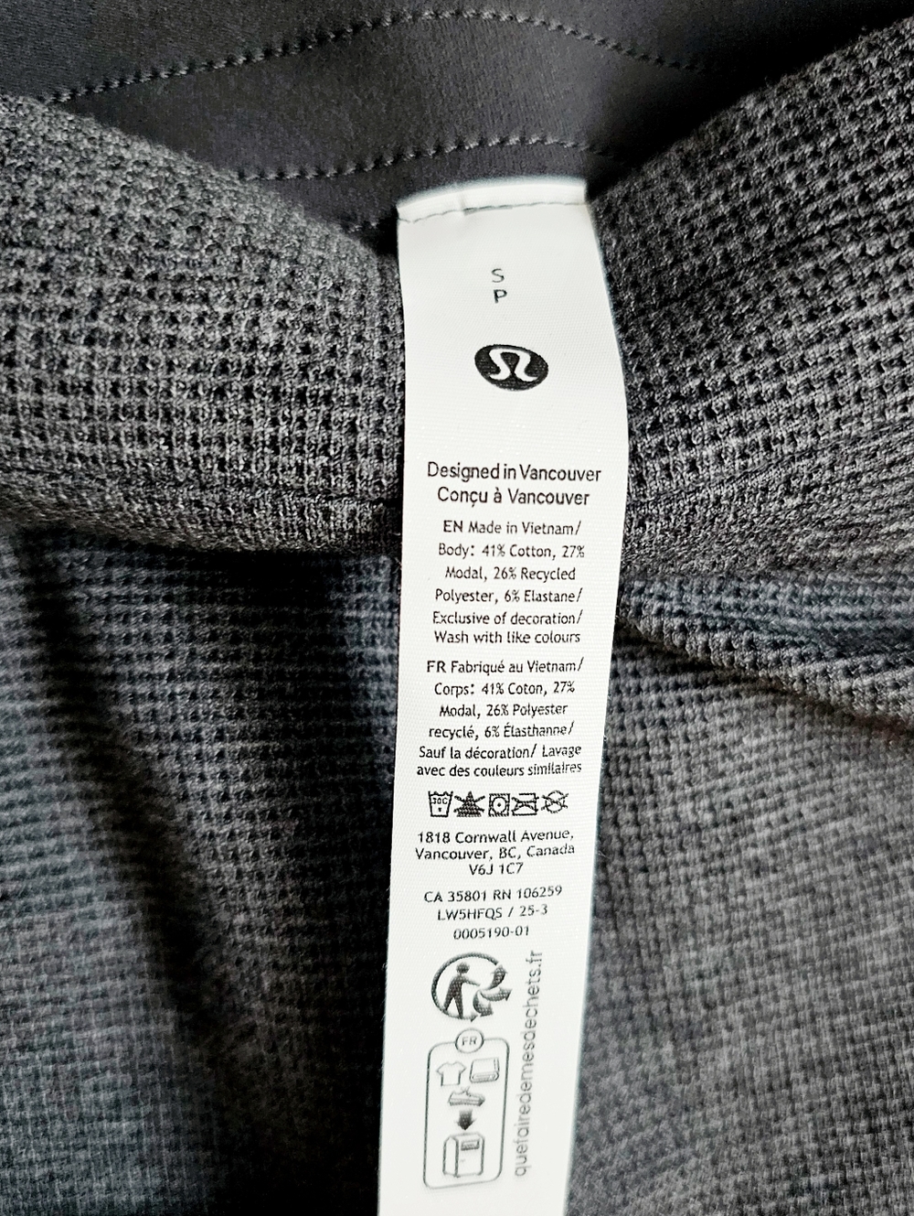 Lululemon Athletica Scuba MR Wide Leg Pant Waffle Grey Workout Athleisure S NEW - Picture 16 of 16